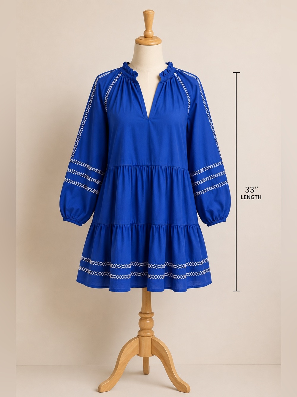 AVARA 100% cotton short dress size large women’s blue